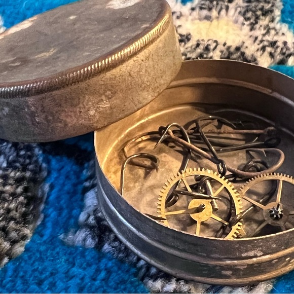 Accents Antique Tin W Fish Hooks Watch Gears Poshmark